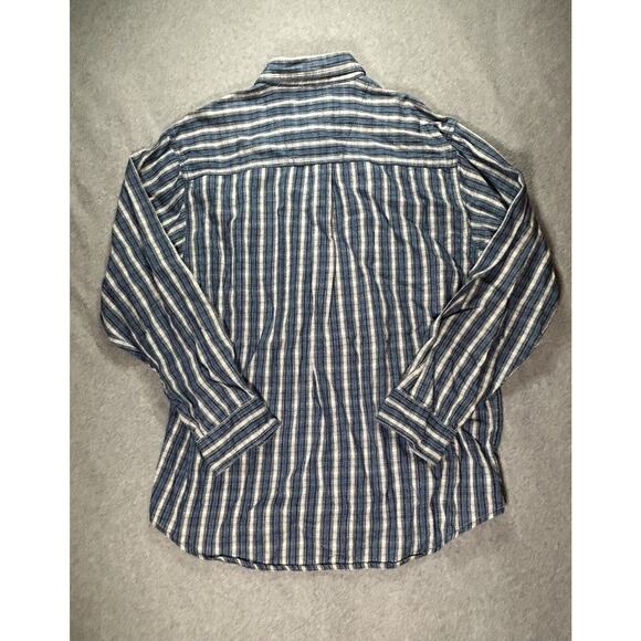 Vtg Wrangler Rugged Wear Shirt Mens Large Button Up Long Sleeve Western Striped - Picture 10 of 10